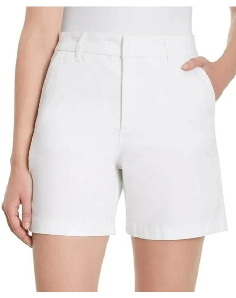 Gloria Vanderbilt Women's Chino Shorts, White, 14